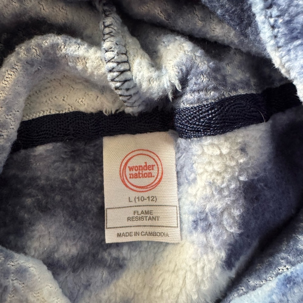 Wonder Nation Blue and White Fleece Hoodie - Picture 2 of 5
